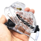 Elektrischer Schlag Männlicher Kunststoff Langer Kurzer Käfig Keuschheitsvorrichtung Cock Penis Ring Hodenklemme Elektro BDSM-Fessel Sexspielzeug Mann