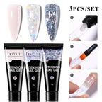 LILYCUTE 15ml Verlängerungsgel-Nagellack-Set Quick Nail Prolong mit Verlängerungsform-Nagelspitzen Acryl-Lösung Maniküre-Werkzeug-Kit