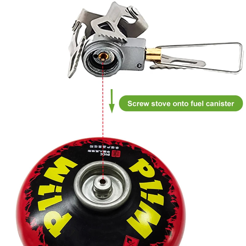 BRS Outdoor Gas Stove Mini Camping Gaskocher 25g Ultraleicht Titan Picknick Wanderkocher Überlebensofen BRS-3000T