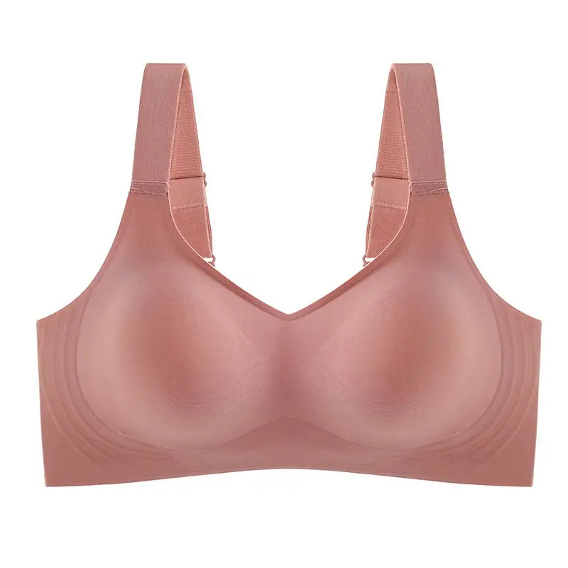 Damen-Push-up-BH, schön am Rücken, große Größen, weicher Halt, nahtlos, einteilig, ohne Bügel, verstellbarer, dünner Sport-BH nahtlos