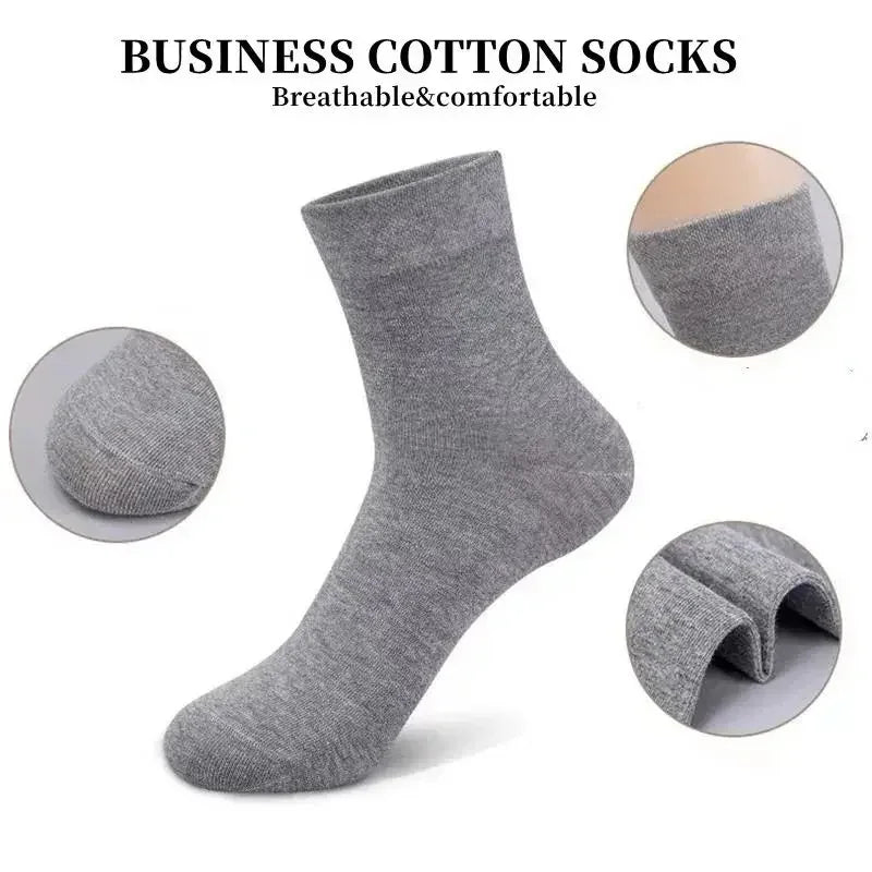 20 Stück/Los Herren Socken aus reiner Baumwolle Übergröße Einfarbig Freizeit Business Lange Socken Atmungsaktive Weiche Herrensocken EU39-48