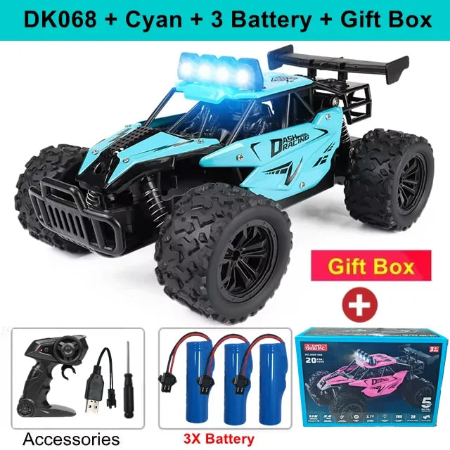 Oike RC-Car 1:16 Modell mit LED-Lichtern Funkferngesteuertes Offroad-Kletterfahrzeug Outdoor-Autos Drift-Rennspielzeug Jungen Geschenke