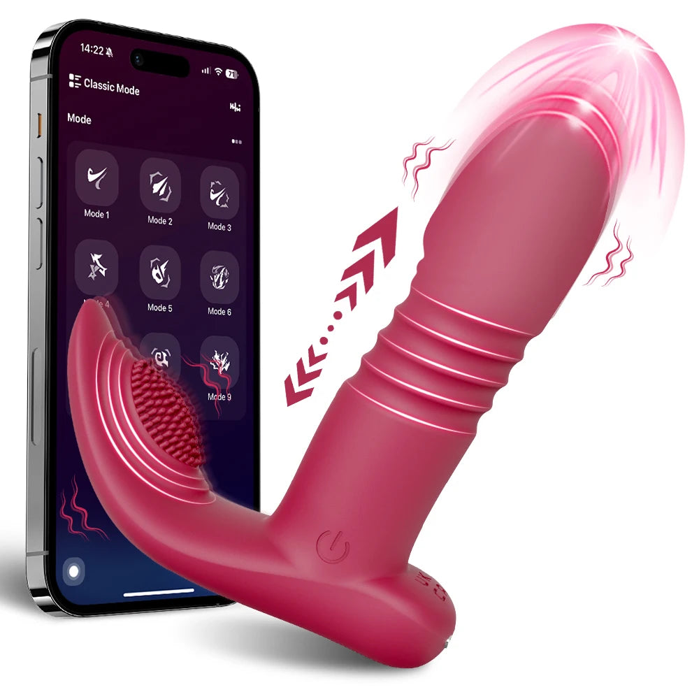 APP-gesteuerter Stoß-Vagina-Vibrator für Frauen, tragbares Höschen, G-Punkt-Klitoris-Vibrator, weibliches Masturbations-Sexspielzeug für Frauen
