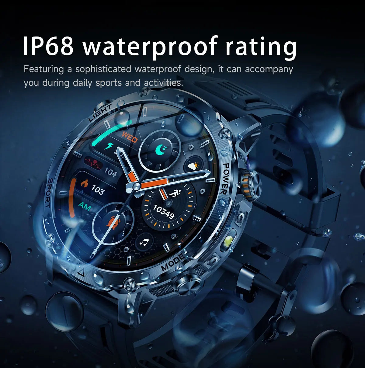 2026 Neue TANK Ultra 1400mAh Akku Militär Smartwatch 10ATM Wasserdicht Herzfrequenz Taktische LED Taschenlampe Herren Sportarmband
