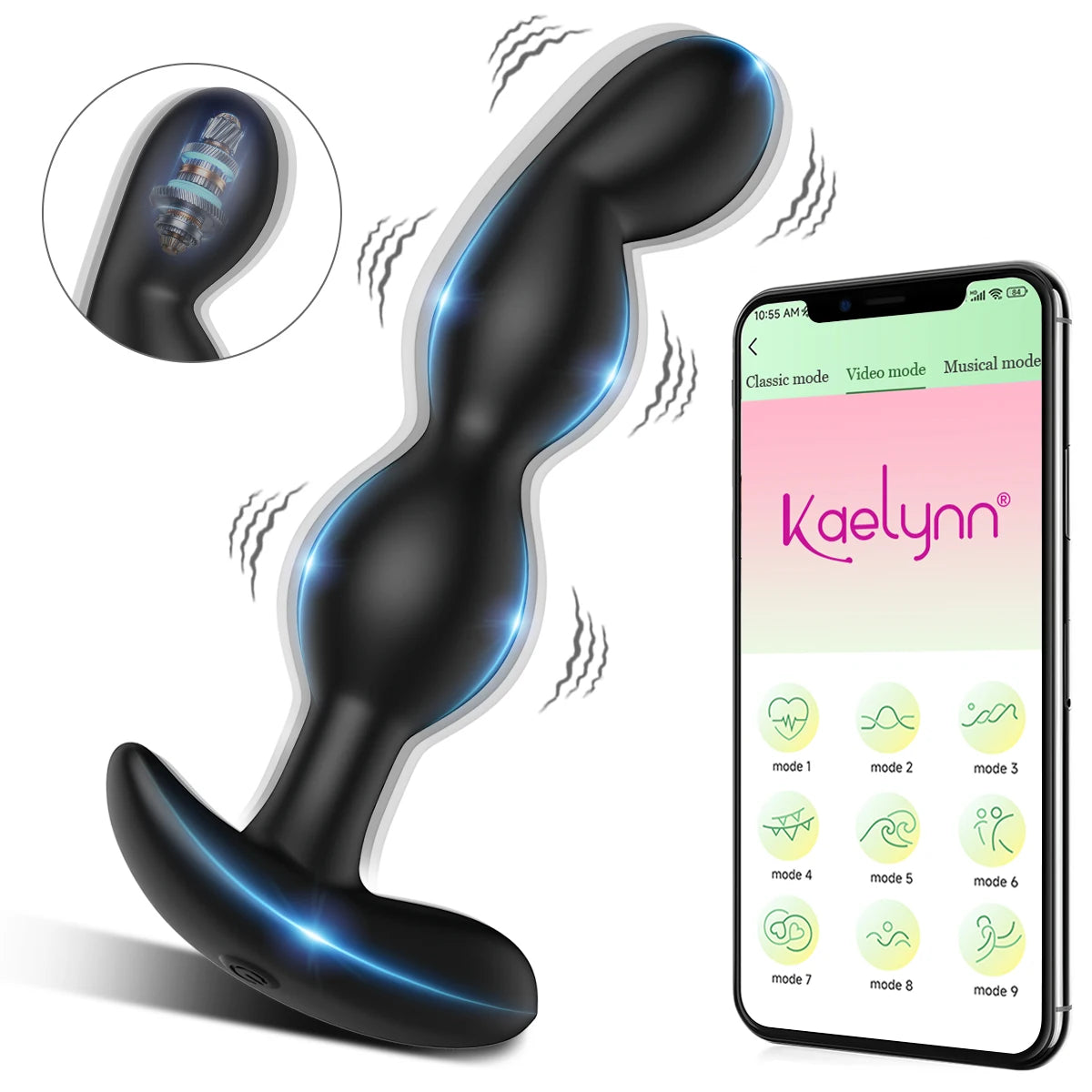 APP Bluetooth Analdildo Vibrator für Herren Prostata-Massagegerät Drahtloser Remote Buttplug Vibrierendes Sexspielzeug für Erwachsene für Frauen, Männer, Homosexuelle
