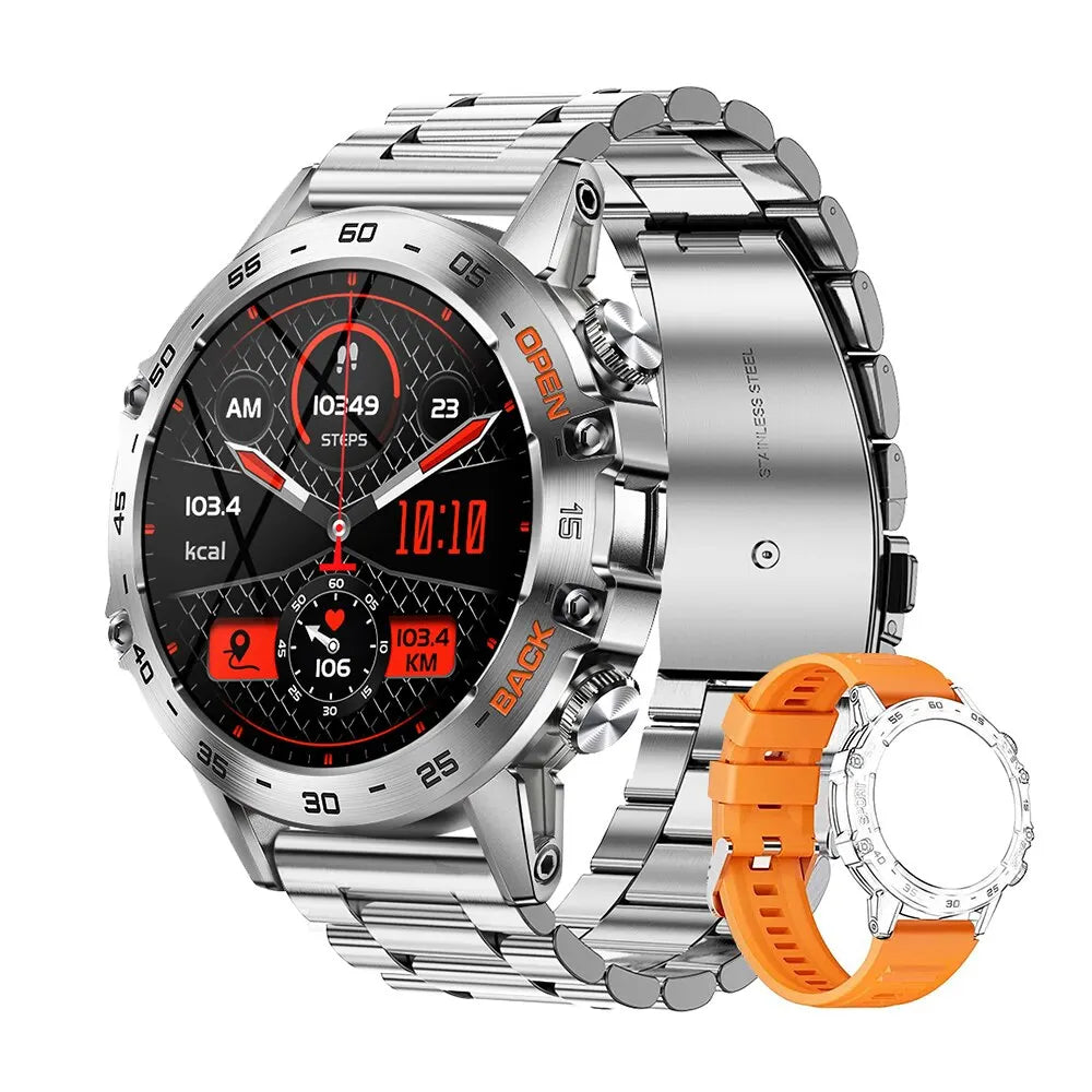 MEVADEN Steel 1,39 Zoll Herren Luxus-Smartwatch Bluetooth Anruf Sport-Fitness-Tracker Gesundheitsmonitor Smartwatch für Männer MD52