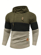 Herren Pullover Frühling Neu Sportlich Warm Figurbetont Gestrickt Pullover Hoodie Kordelzug Hoodies Freizeit Sweatshirt US Größe