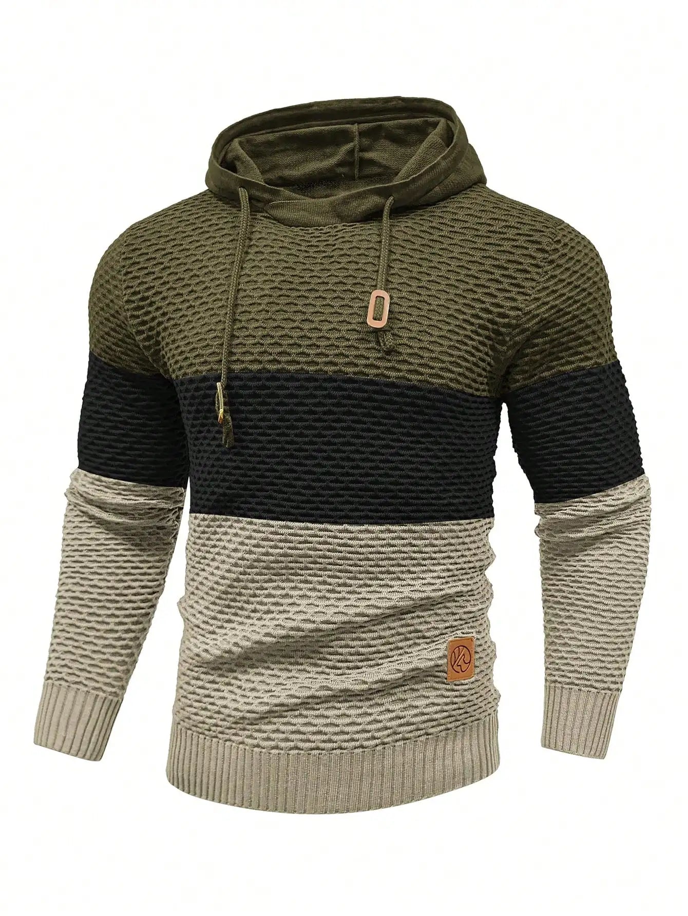 Herren Pullover Frühling Neu Sportlich Warm Figurbetont Gestrickt Pullover Hoodie Kordelzug Hoodies Freizeit Sweatshirt US Größe