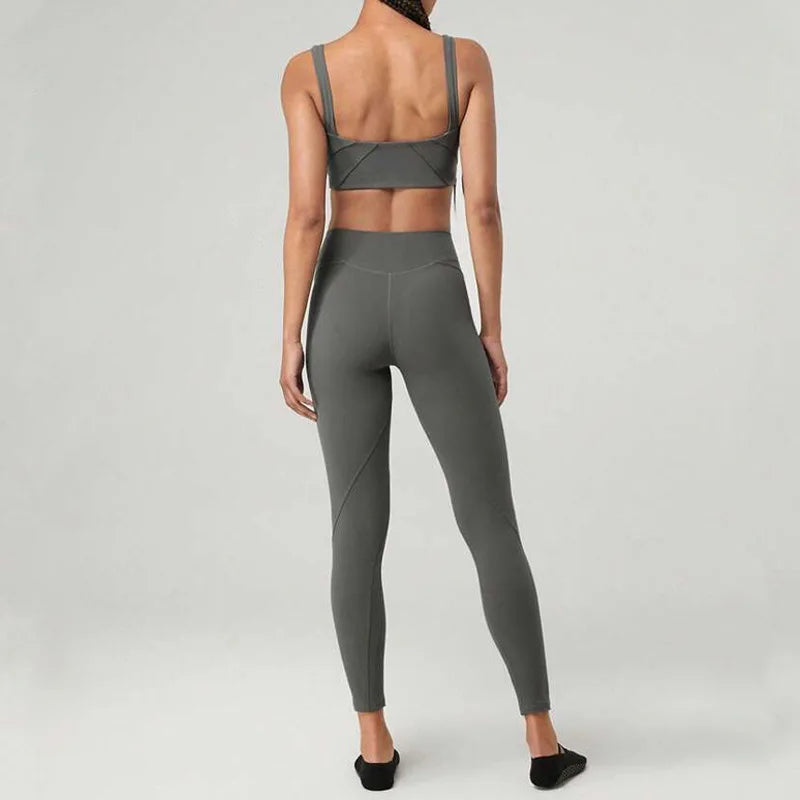 Nahtloses High-Waist Butt Lift Activewear Set Damen Sport Laufen Fitnessstudio Workout Sport Set Damen