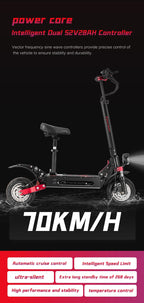 BOYUEDA Q7Pro Max Electric Scooter 2*1600W Dual Motor 52V28A Battery Adult Off-road E-Scooter 10 Inch City commuting EScooter