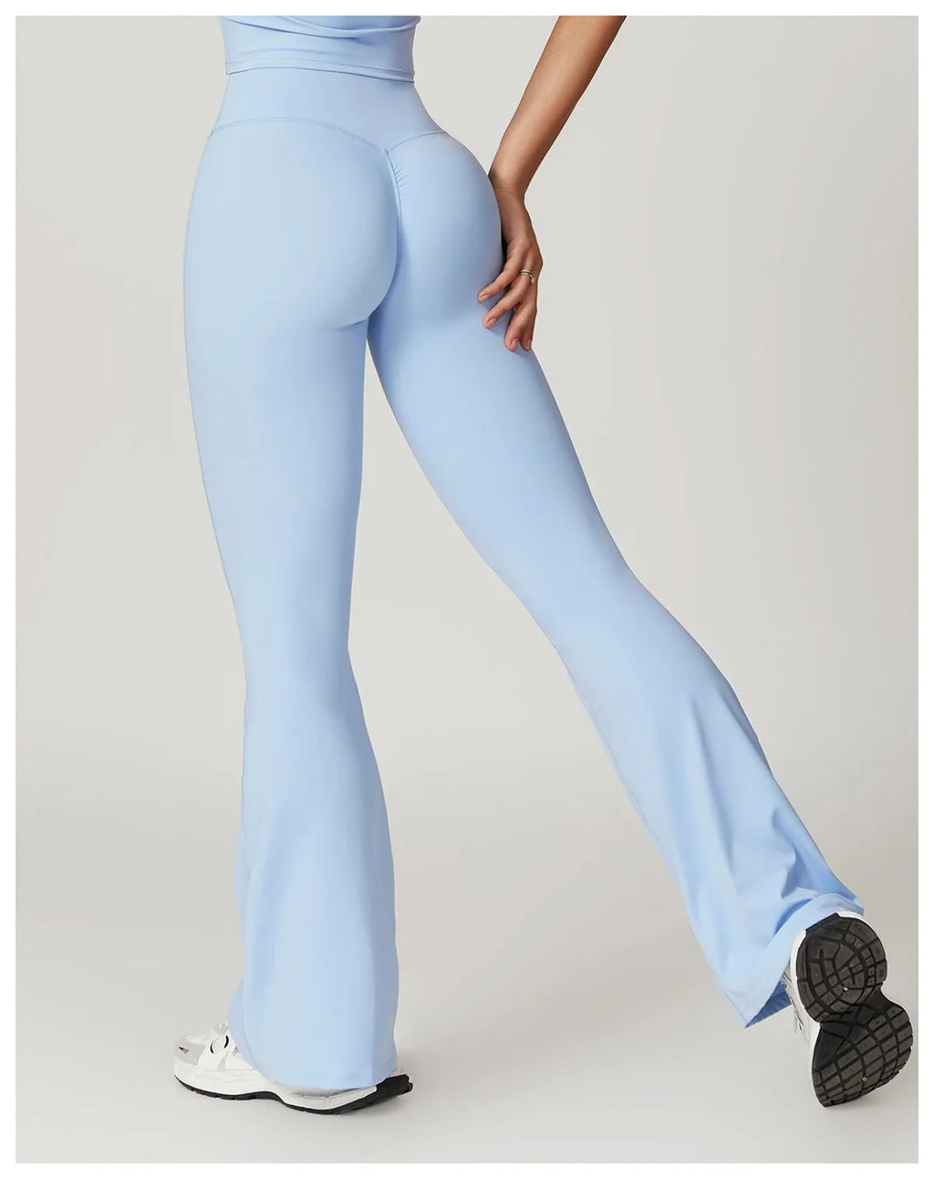 Crossover Flare Yoga Leggings für Damen High Waist V Cross Schlaghose Bauchkontrolle Yogahose Weites Bein Fitness Leggings