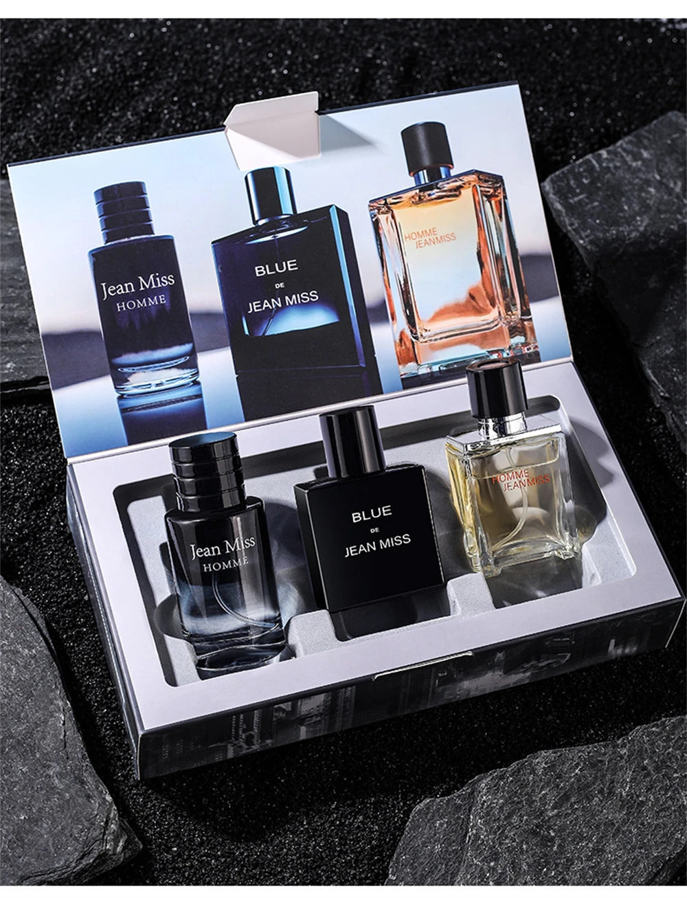 Hochwertiges Herrenparfum Hombre 90ml Geschenkbox 3er Set Colognes Duft Faszination Man Herrendüfte Maskulin Langanhaltend Parfum Herren