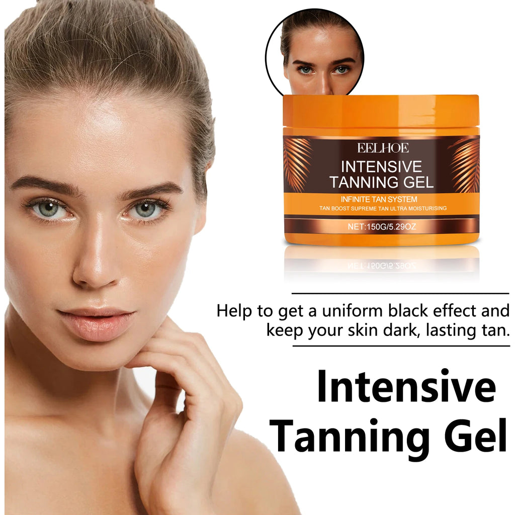 Intensives Bräunungsgel & Creme Set Beschleuniger Bräunung Dunkle Haut Lang anhaltend Feuchtigkeitsspendend Gesicht Körper Selbstbräunungscreme ohne Sonne