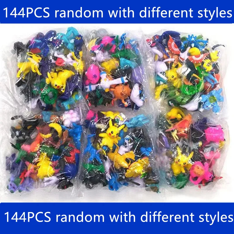 144 Anime Stil Actionfigur Modell Pokémon Figur Spielzeug Ornament Dekoration Sammlerstücke Spielzeug für Kinder Weihnachtsgeschenk
