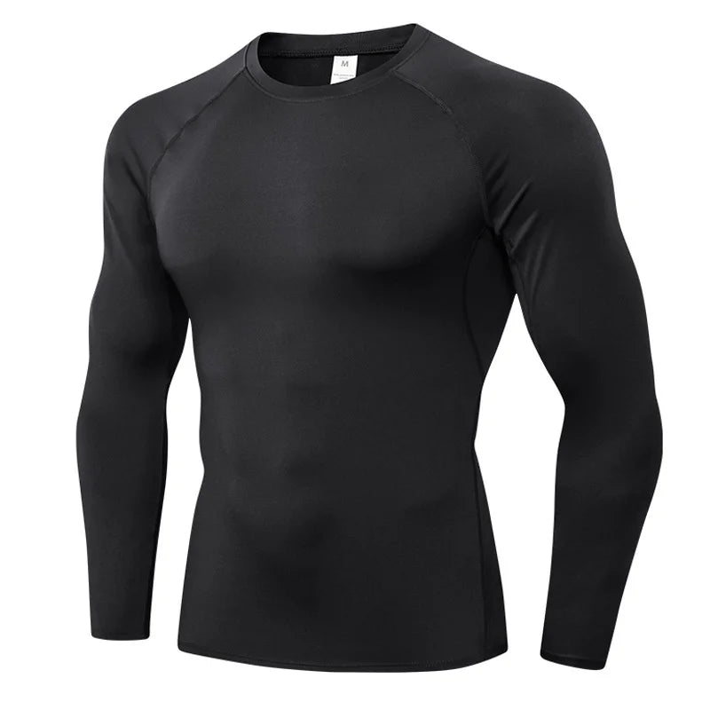 Herren Kompressionsshirts Langarm Workout Gym T-Shirt Laufshirt Cool Dry Sport Unterhemd Sportlicher Baselayer