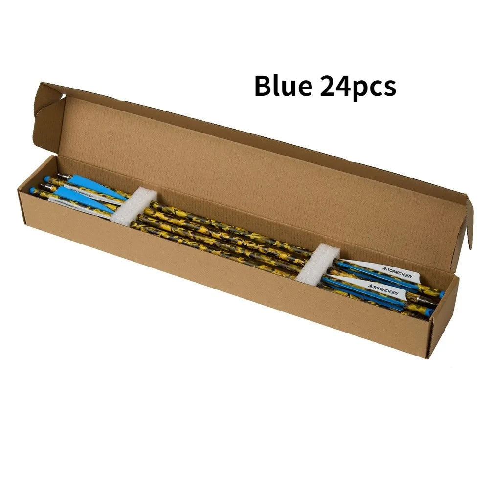 6/12/24 Stück 20'' Armbrustbolzen Carbonpfeil mit 4-Zoll-Feder ID7.6mm Outdoor Jagd Sport Praxis Armbrustpfeile