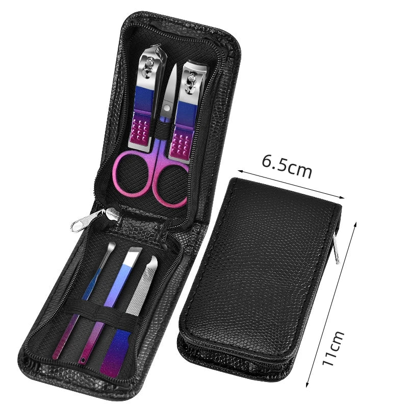 6-18-teiliges Set Professionelles Maniküre- & Pediküre-Kit aus Edelstahl Präzise Nagelpflege mit Reiseetui mit Nagelknipser Schere