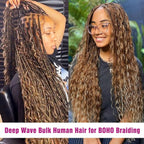 P4/27 Highligt Deep Wave Bulk Human Hair Braiding Blonde Curly Brazilian Human Hair Extensions for Micro Braiding No Weft