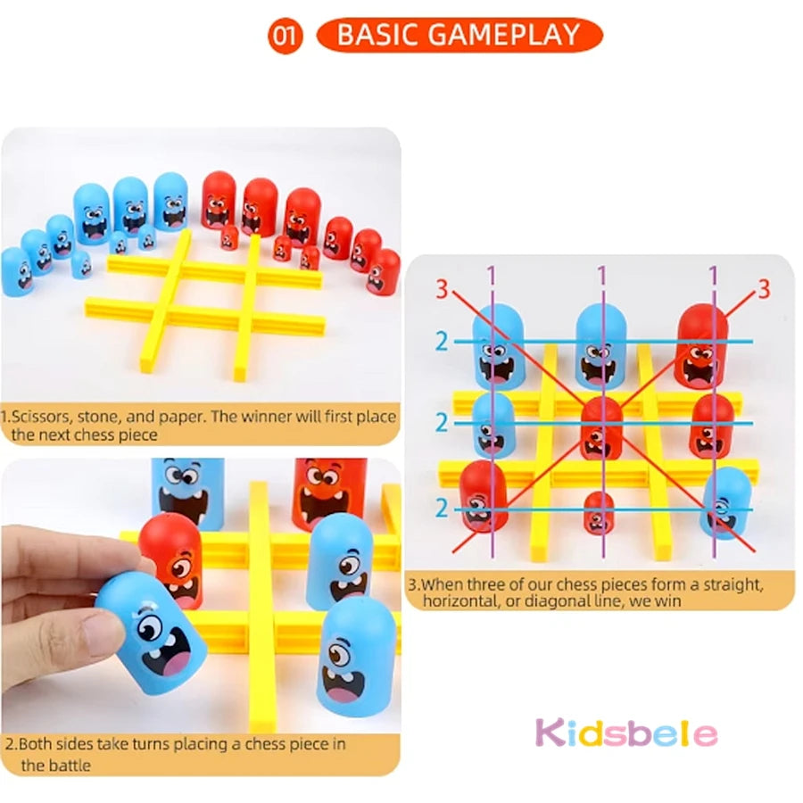 Brettspiel Spielzeug Tic Tac Toe Groß isst Klein Logisches Denken Trainingsspiel Eltern-Kind Interaktives Familienspiel Kinder Weihnachtsgeschenk