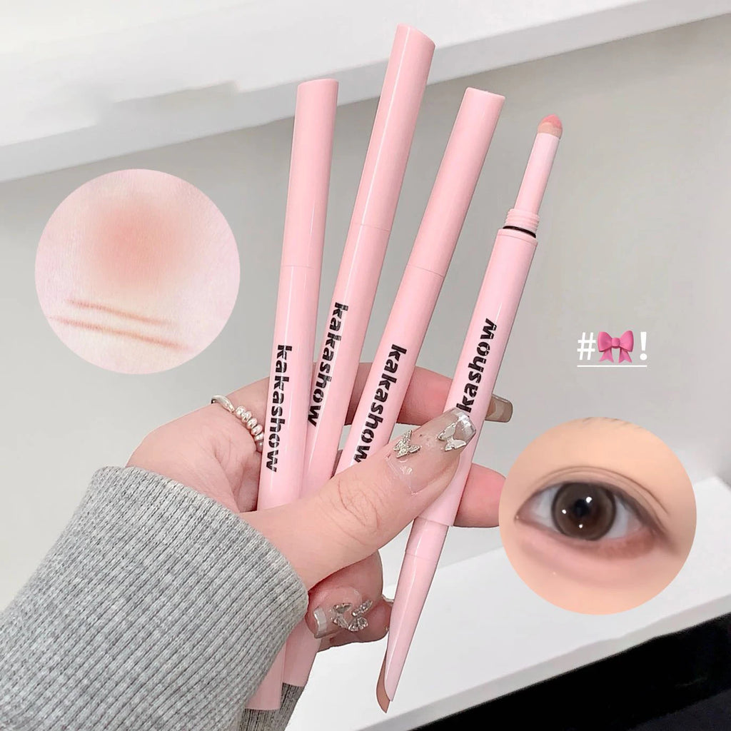 Doppelseitiger Lying Silkworm Eyeliner Pencil Diamond Glitter Matt Aegyosal Pen Aufhellende Creme-Lidschatten-Highlighter-Augen-Make-up