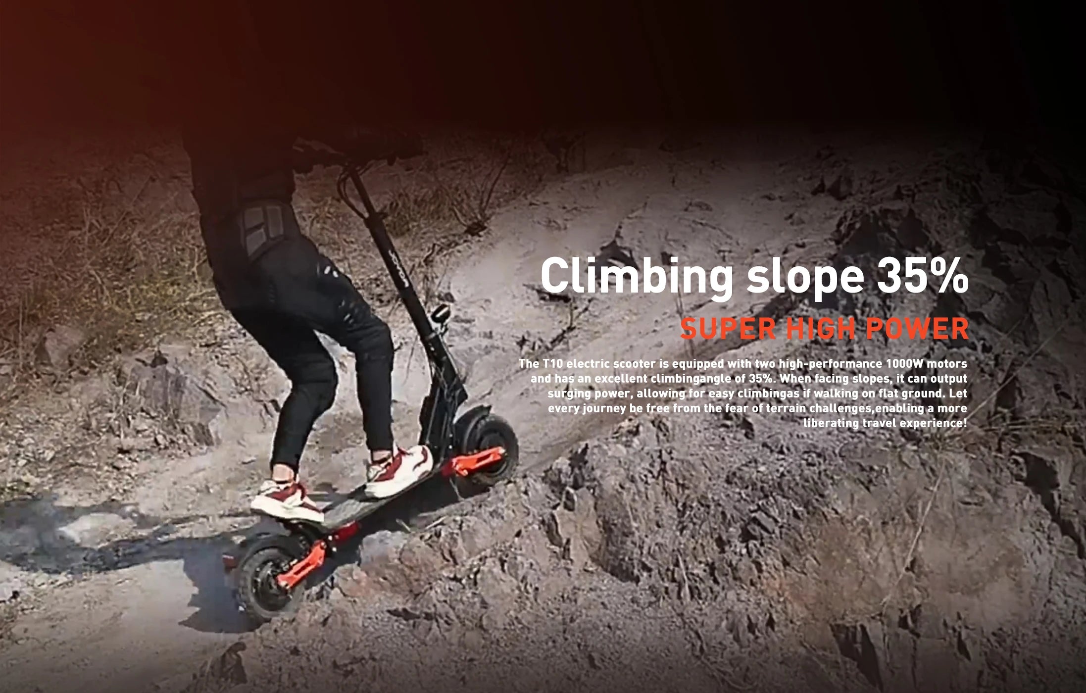 JOYOR T10 Folding Electric Scooter, Dual 1000W Motor, 10 inch Off-road Adults E-scooter with 60V 18Ah Battery