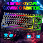 T87 Kabellose Tastatur-Maus-Set, Regenbogen-Hintergrundbeleuchtung, wiederaufladbare 2,4G Gaming-Tastatur, 2400 DPI Optische Gaming-Maus mit Mauspad