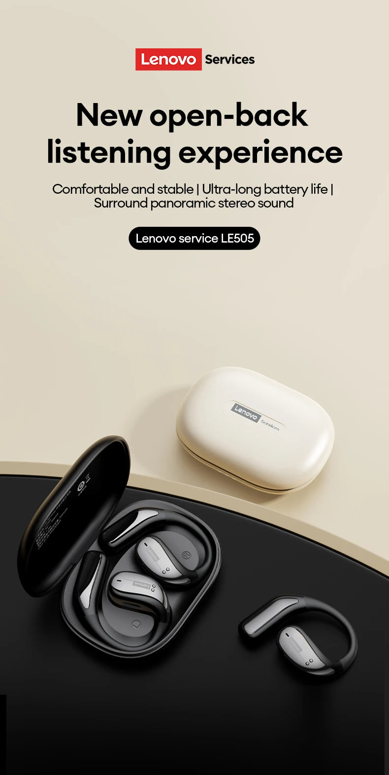 New Lenovo LE505 Wireless Bluetooth V6.0 Headphones ENC Noise Cancellation Low Latency Earbuds Long Battery Life Sport Earphones