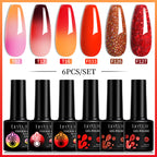 LILYCUTE 7ML 6PCS Neon Gel Nagellack Set fluoreszierend Farbwechsel Semi Permanent Soak Off Maniküre-Kit Nail Art Gel