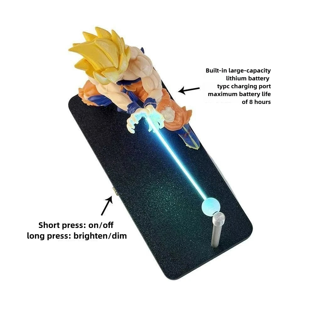 DRAGON BALL Son Goku Kamehameha Nachtlampe Schreibtisch-Dekorationsmodell Nacht Anime umgebende Kinderspielzeuge Geburtstagsgeschenk