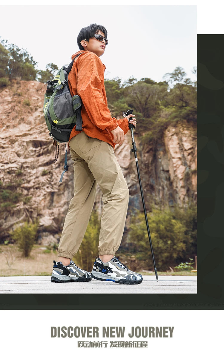 Men Casual Shoes Summer Outdoor Sneakers Women Footwear Trainer Camouflage Shoe Anti Slip Wear-Resistant Hiking Footwear