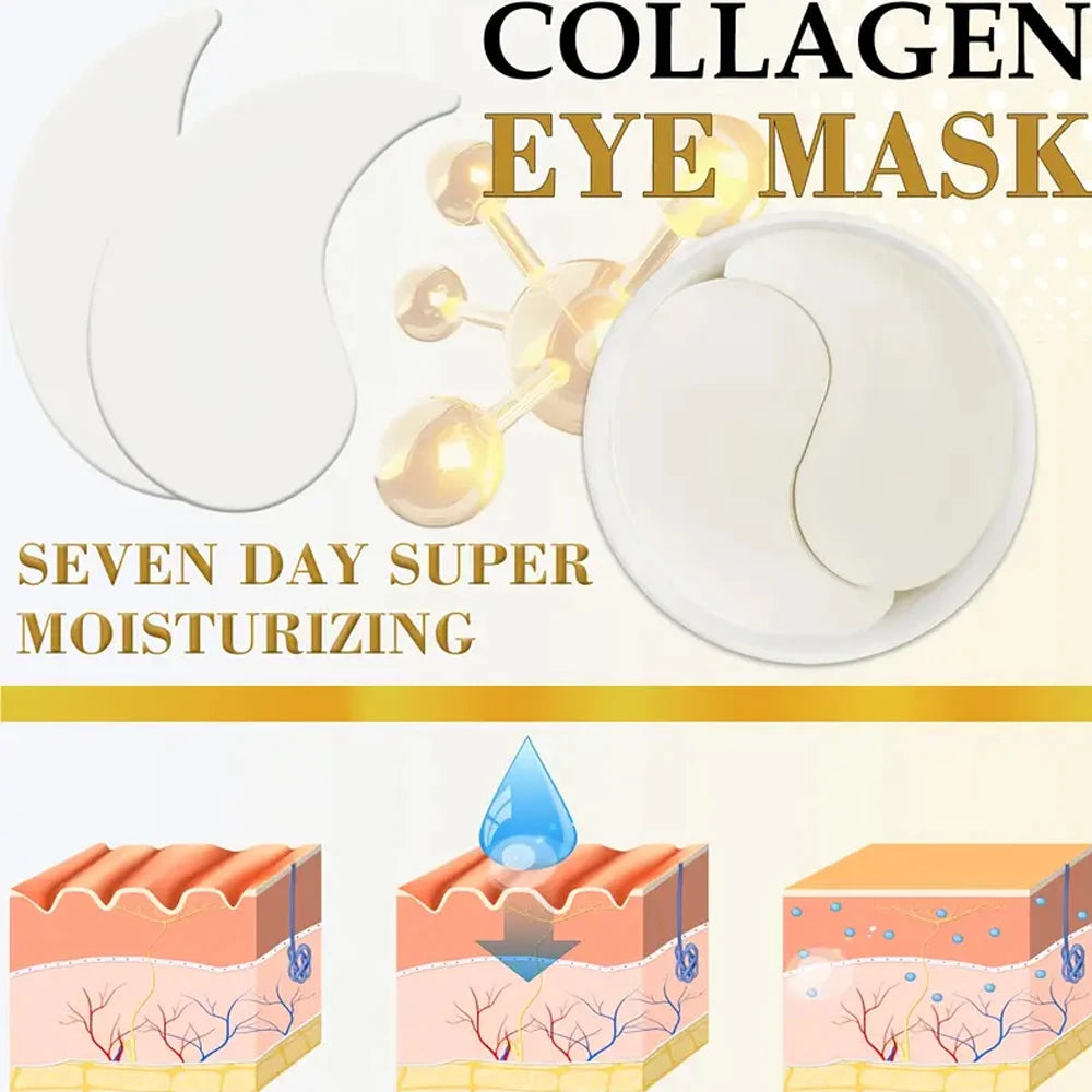 Kollagen-Augenmaske, tief feuchtigkeitsspendend, strafft die Haut um die Augen, Augenpflege, Anti-Aging-Hautpflege, verjüngt die Haut