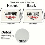 VAMPIRE Teabags Themed Kulturtasche Menstruationstasse Beutel Modische Tragbare Reise-Organizer Kreative Handgelenktasche Make-up-Taschen