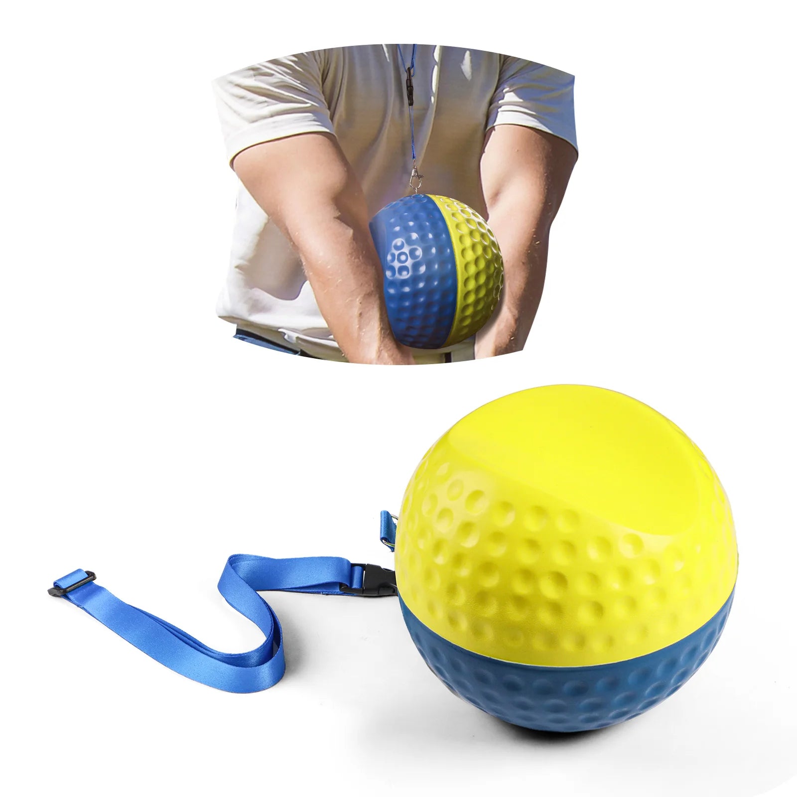 Golf Smart Ball Trainingshilfe mit verstellbarem Schlüsselband, tragbarer Impact Swing Trainer, Haltungskorrekturhilfe mit 3 Größen S/M/L