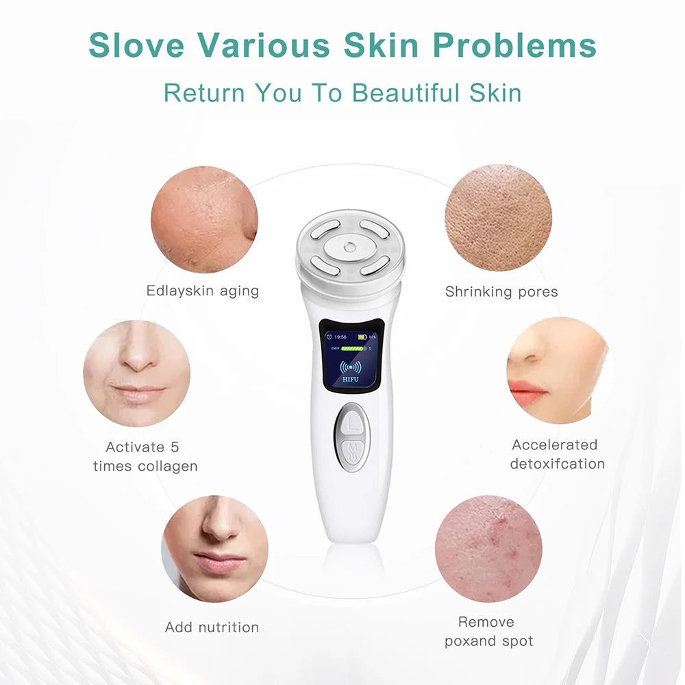 MINI HIFU 4. Generation Lifting-Gerät EMS Warmes Ultraschall-Gesichts-Augenmassage-Instrument Hautfestigende Heimgebrauchs-Spa-Schönheitsgeräte