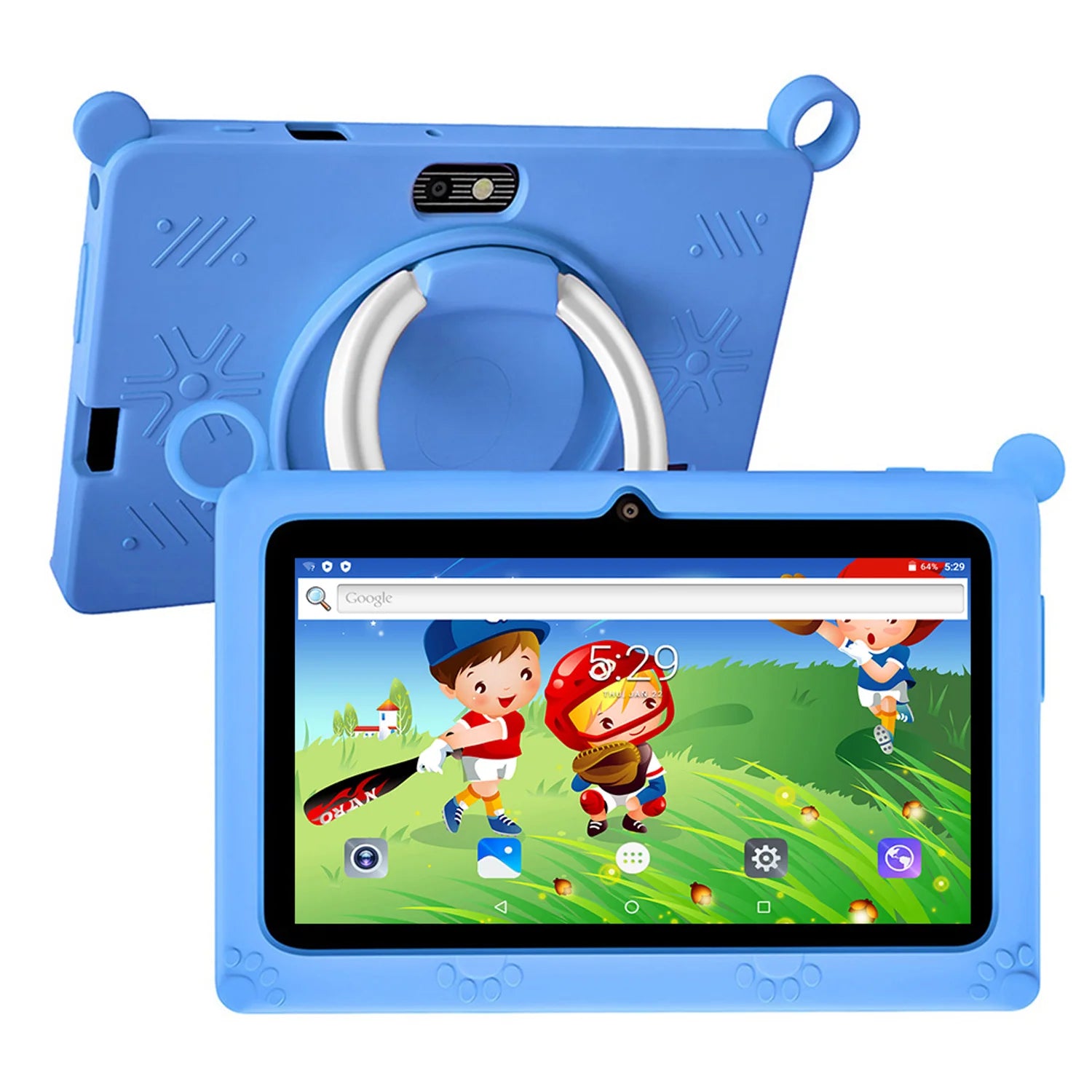 Neue globale Android Version 7 Zoll Tablets Quad Core 4GB+64GB ROM 5G WiFi Google Kids Tablets Tragbare kindersichere Schutzhülle