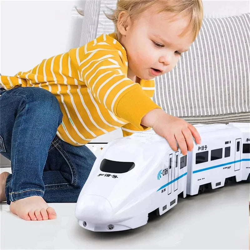 Spielzeug-Elektrozug "Bullet Train" – Batteriebetriebene Aktionslokomotive, Hochgeschwindigkeitsfahrzeug mit Zuggeräusch und Licht, Geschenk für Kinder