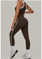 2PCS Damen Yoga-Set Hohe Taille Peach Hip Herausnehmbare Polsterung Sport-BH Hose Fitnessanzug Laufen Workout Gym Leggings Yoga-Set