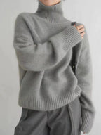 2023 Herbst und Winter Rollkragenpullover 100% reiner Kaschmir Damen Loose Sweater verdickter Wollpullover Überwurf faules Unterteil