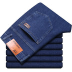 Herrenhose Büro Business Jeans Herren Klassische Blau Schwarz Baumwolle Stretch Straight Denim Hose Herren Marken Hosen