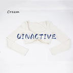 QINACTIVE Damen Yoga Shirts Crop Top Langarmshirts für Damen Yoga Sport Fitness Gym Kleidung Workout Tops