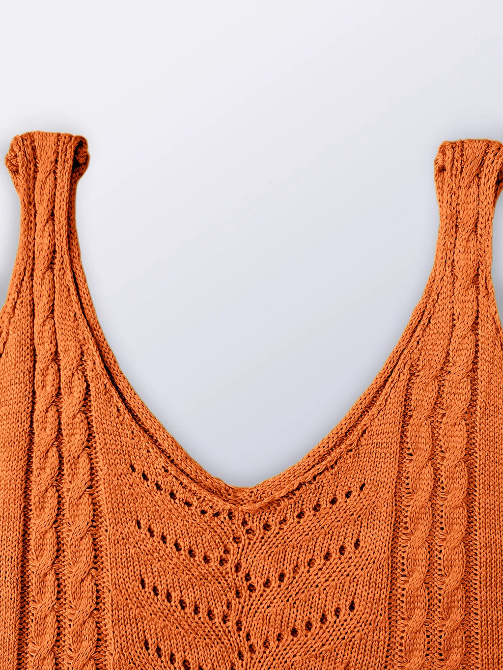 Frühling Sommer Lässiger V-Ausschnitt Aushöhlen Strickweste Einfarbige Ärmellose Tops Orange Grün Weiß Khaki 2026 Damenbekleidung