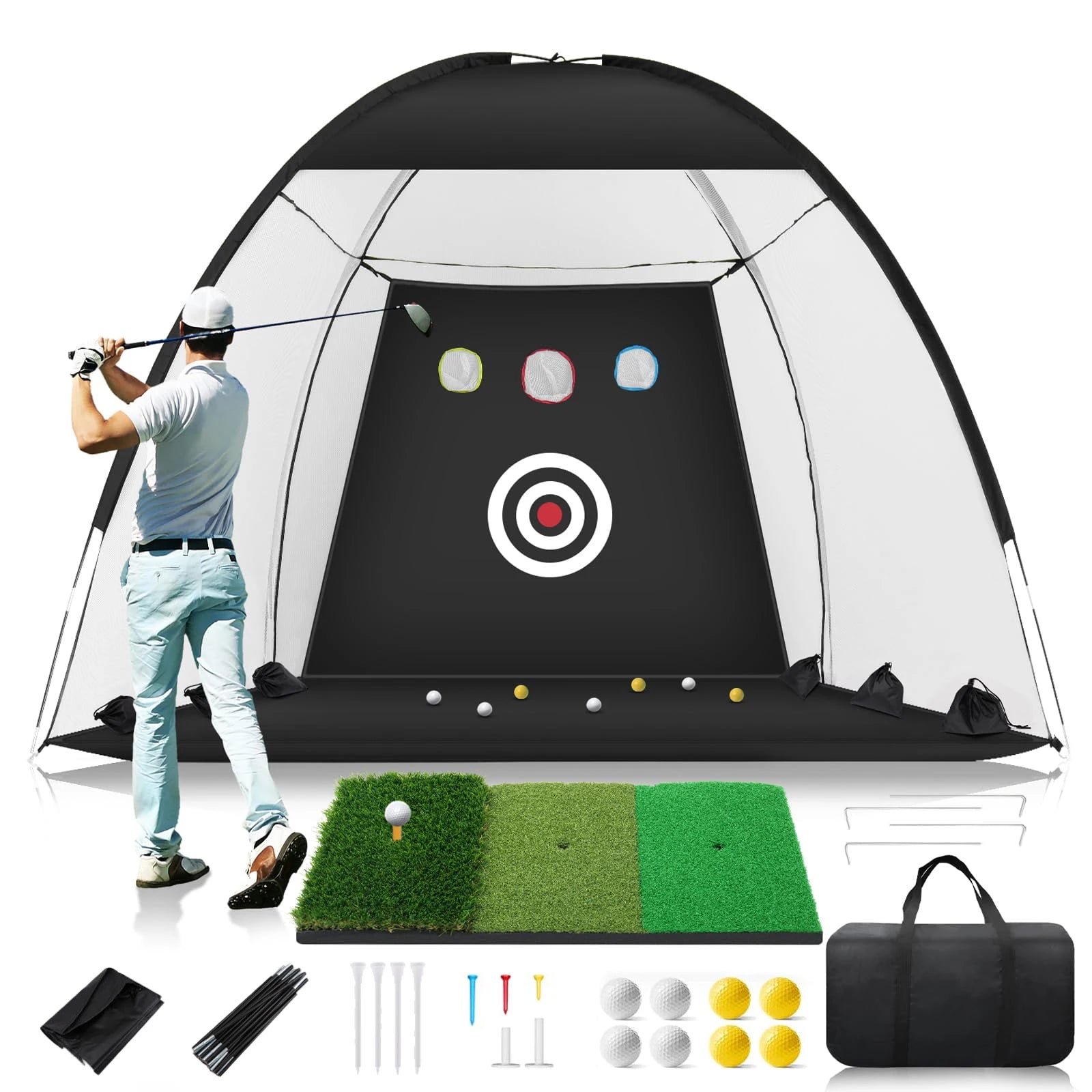 Golf-Profi-Trainingsnetz Golf-Schlagkäfig Indoor-Outdoor-Übungs-Trainings-Hilfsmittel Hoher Schlag