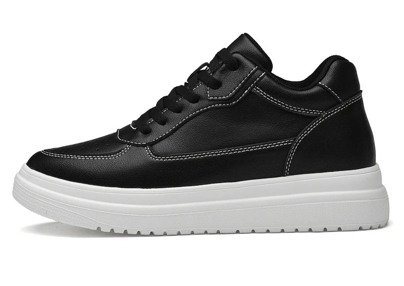 Hochwertige Herren-Sneaker, erhöhte Herrenschuhe, modische Freizeitschuhe, bequeme Leder-Sportschuhe, Höhenzunahme 6/8/10 cm