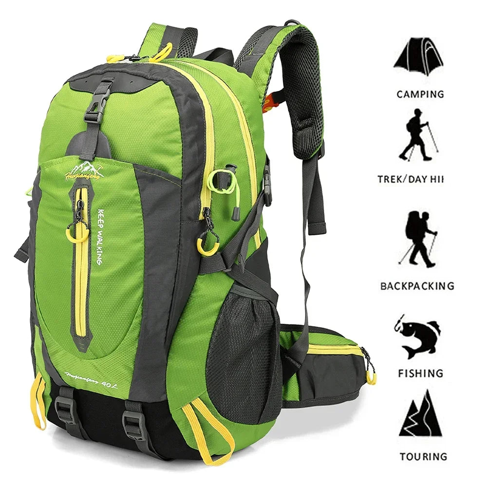 40L Wasserabweisender Reise-Rucksack Camping Wander Laptop Daypack Trekking Klettern Rucksäcke für Herren Damen Wanderausrüstung