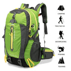 40L Wasserabweisender Reise-Rucksack Camping Wander Laptop Daypack Trekking Klettern Rucksäcke für Herren Damen Wanderausrüstung