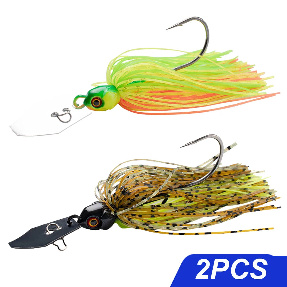 Spinner Bait 7g/9g/12g/14g/21g Angelköder Kit Set Pesca Chatter Weedless Metallblatt Gummifischkopf Haken Draht Spinnerbait