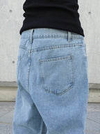 Frühling Herbst Herren Baggy Jeans Oversize Straight Loose Lässige Denim Hose Unifarben Streetwear Fashion Y2k Weite Hosen