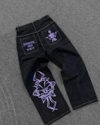 Amerikanische Y2K 2025 Neue weite Baggy Black Jeans Oversized Damen Street Casual Joker Denim-Hose Paar-Jeans Vintage Streetwear