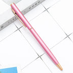 20-200 Stifte Neu Schlanke Metall-Kugelschreiber Roségold Benutzerdefiniertes Logo Werbung Schriftzug Gravierter Name Schul-Bürobedarf Geschenke