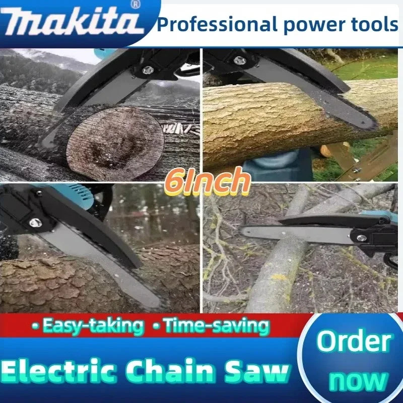 Makita 6 Zoll Kettensäge Elektrische Säge 18V Handheld Tragbare Holzfäller Kettensäge Gartenbeschneidung Holz Elektrowerkzeug
